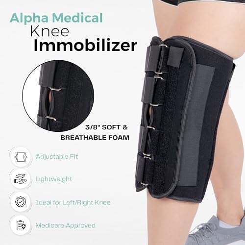 Alpha Medical ألفا ميديكال 12 بوصة طويل قابل للتعديل ثلاثي الألواح لتثبيت الركبة التقويمية – ألواح جانبية داعمة وقابلة للتعديل – مثبت الركبة – تثبيت الركبة L1830 - Image 5