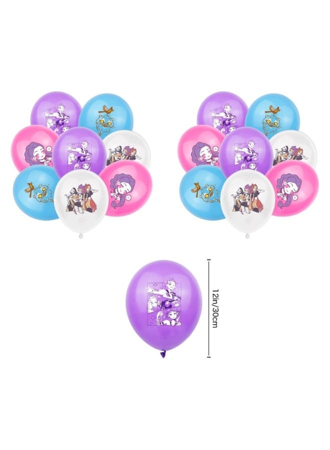 Party Supplies Demon Hunting Witch Group Birthday Party Theme Decoration Set Birthday Banners Balloons Cake Picks Decorative Background Cloth Package - Image 2