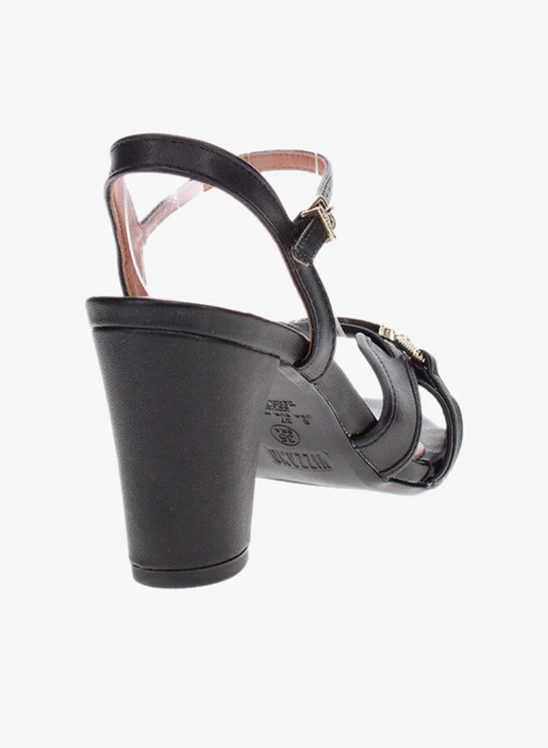 VIZZANO Black Mid Heels Sandals for Women – Sling Back Heel Sandals for Girls with Ankle Strap for Women | Best Price UAE