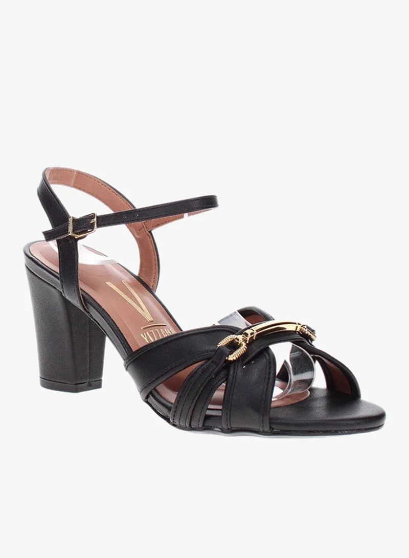 فيزانو صنادل بكعب متوسط للنساء - صنادل بكعب مفتوح من الخلف للبنات مع رباط للكاحل