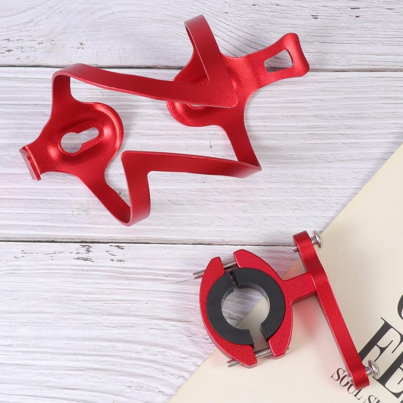 Red Aluminum Alloy Bike Water Bottle Holder For Mountain Cycling Hydration - Image 3