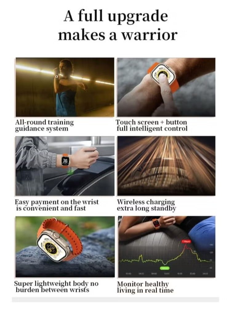 W&O X8 Ultra MAX Smartwatch 49mm Orange - Image 3