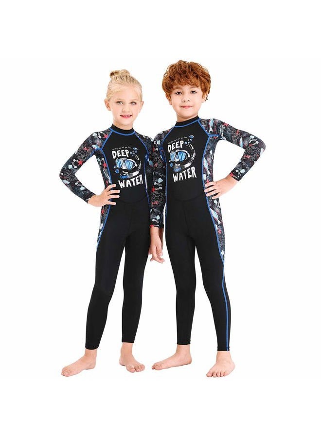 Skyone Full Body Kids Swimsuit One Piece Rash Guard Long Sleeve Wetsuit Skin for Girls Boys Children, Sunsuit Swimwear UPF 50+ UV Sun Protection Quick Dry for Beach Water Sports (Boy Black, L) - Image 5