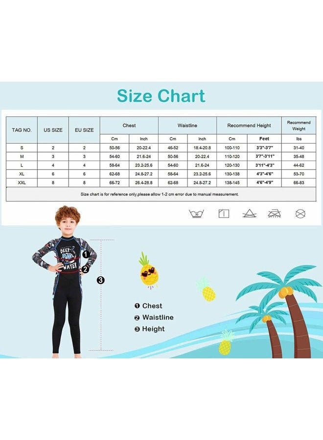 Skyone Full Body Kids Swimsuit One Piece Rash Guard Long Sleeve Wetsuit Skin for Girls Boys Children, Sunsuit Swimwear UPF 50+ UV Sun Protection Quick Dry for Beach Water Sports (Boy Black, L) - Image 4