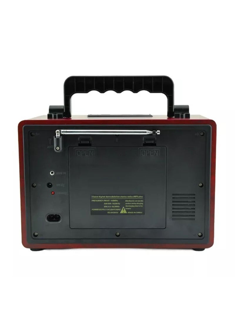 LIMOS - MD-1802 Portable Vintage Shortwave Radio with Bluetooth Speaker Rechargeable Battery - Image 1