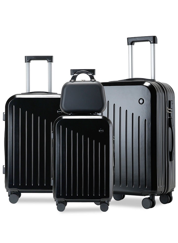 XiuWoo 4-Piece Multi-Size Hardshell Luggage Set With Spinner Wheels 14/20/24/28 Inch TSA Lock Durable PC Hard Shell Suitcases For Women Men Air Travel Family Business Trips Sturdy Scratch-Resistant Lightweight,Black - Image 1