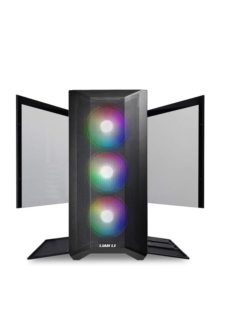 ليان لي صندوق كمبيوتر من ليان لي لانكول 2 الزجاج المقوى بالفضاء اللوني ار جي بي 3 مراوح دبليو ام مثبتة مسبقا لوحة امامية شبكية لوحين المقسى جاهزة للتبريد بالماءلانكول شبكة اسود II سوداء - نوع C - - - - - Image 3