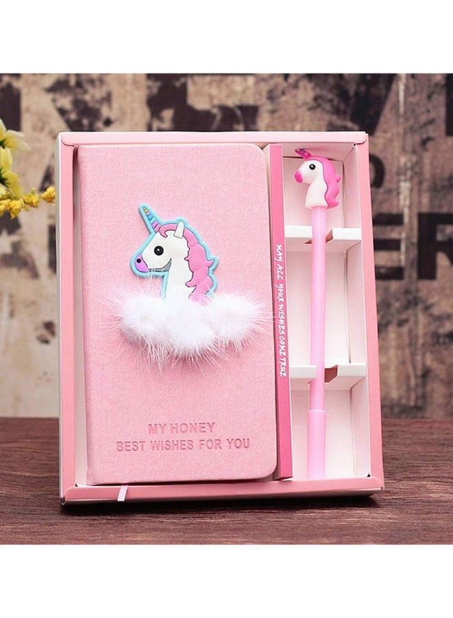 NIBEMINENT Cute Unicorn Office Notebook and Pen Set Pink - Image 4