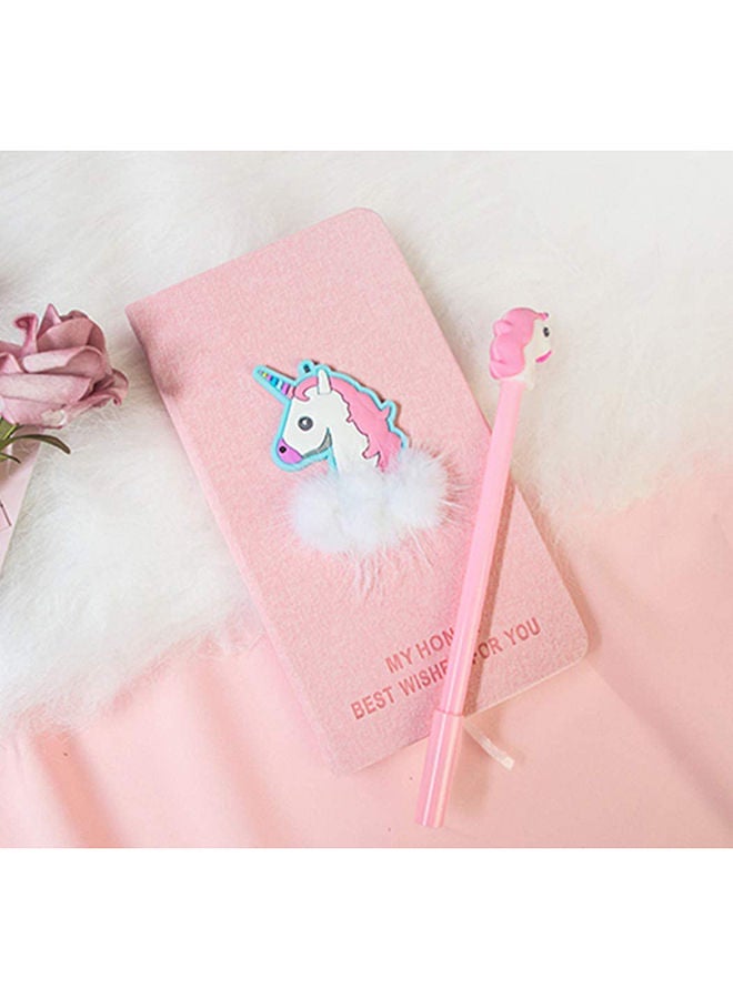 NIBEMINENT Cute Unicorn Office Notebook and Pen Set Pink - Image 5