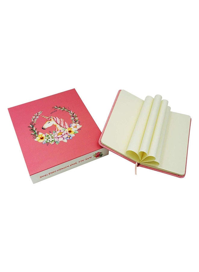 NIBEMINENT Cute Unicorn Office Notebook and Pen Set Pink - Image 2