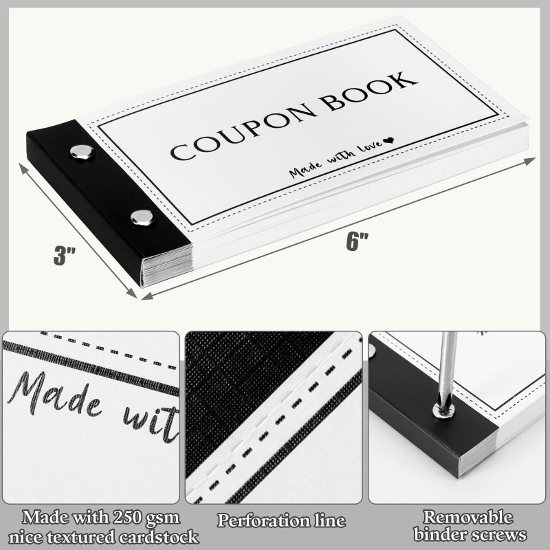 JULEASEL Personalized Coupon Book, 30 Blank Coupon Cards for All Occasions, Valentines Day Gifts for Him Her, Unique Anniversary Birthday Gifts for Boyfriend Girlfriend, Valentines Gift for Husband, Wife - Image 5