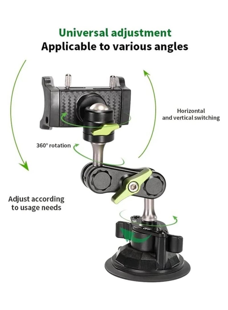 Universal Ball Head Arm for Phone, 360° Rotating Car Phone Holder Mount, Suction Cup Car Windshield Phone Holder, Strong Suction Cell Phone Mount for All Phones. (Without Remote Control) - Image 3
