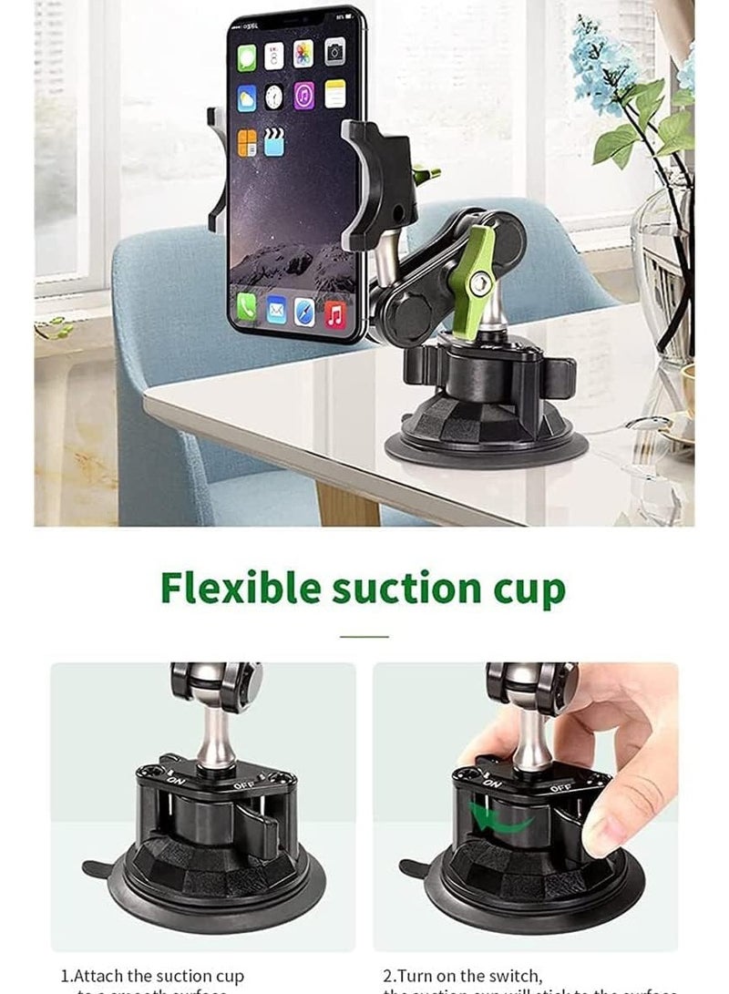 Universal Ball Head Arm for Phone, 360° Rotating Car Phone Holder Mount, Suction Cup Car Windshield Phone Holder, Strong Suction Cell Phone Mount for All Phones. (Without Remote Control) - Image 5