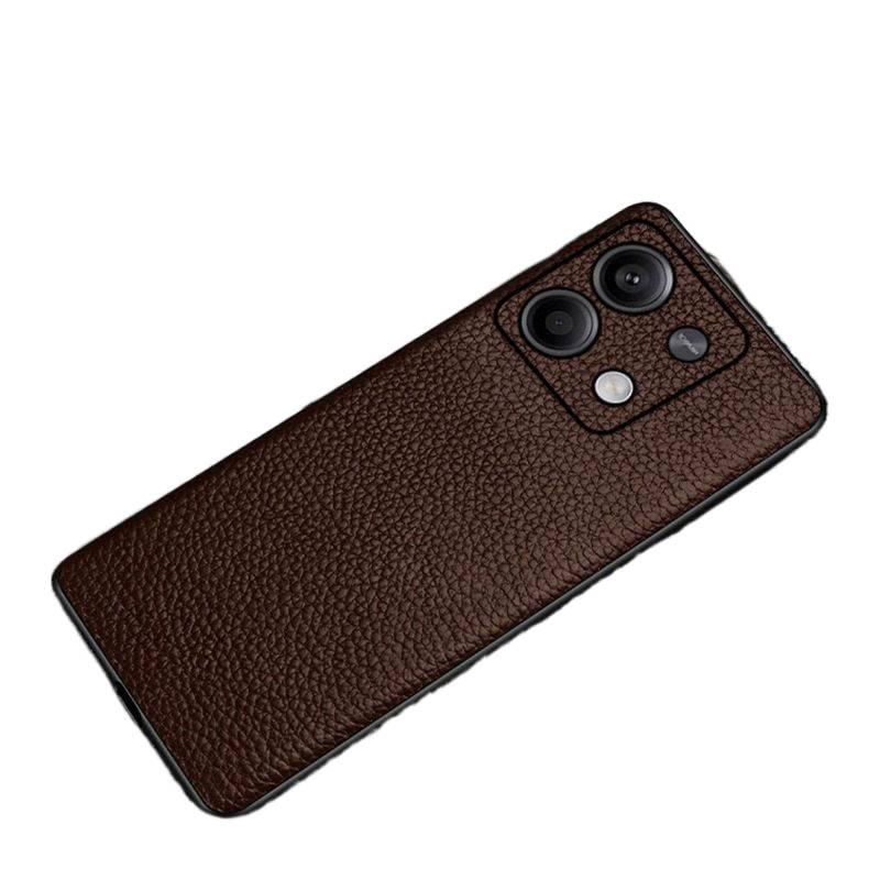 غطاء واقي، Coffee Brown Plywood، تغطية كاملة، مقاوم للصدمات لـ Redmi Note 13 Pro باللون البني باللون الأحمر - Image 1