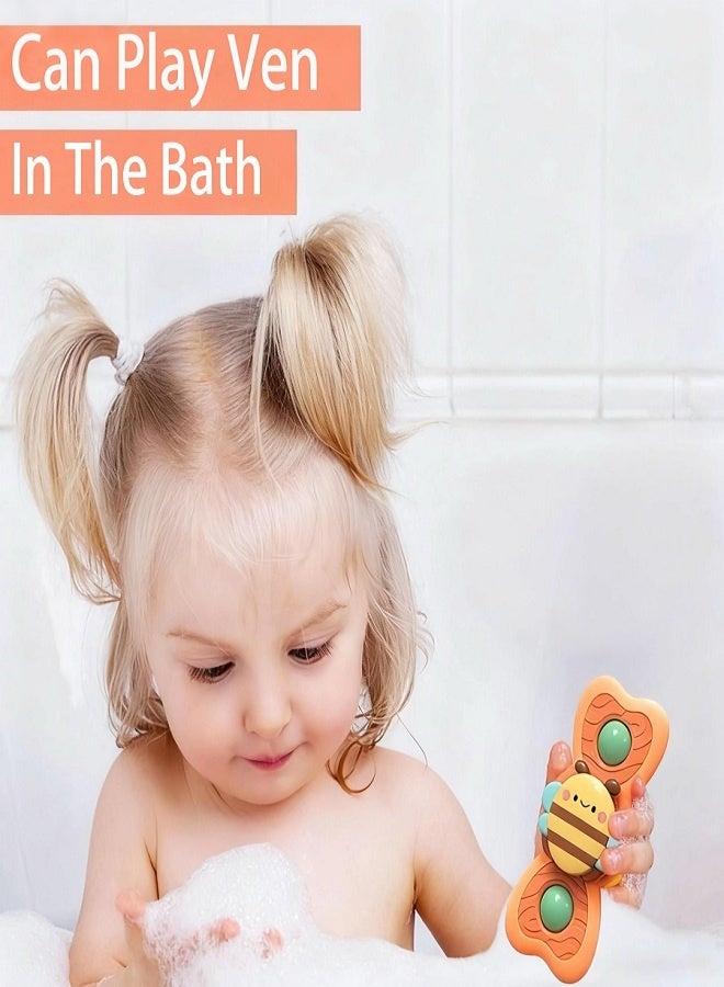 Spinning Sensory Learning Toys for Toddlers 1-3, Baby 6-12-18 Months Suction Cup Spinner Toy,Baby Bathtub Bath Toys, Birthday Gifts for 1 Year Old and 2 Year Old Boys and Girls - Image 2