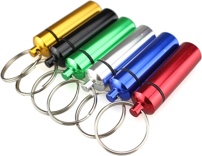 Colorful Aluminum Pill Box Keychain Set for Everyone