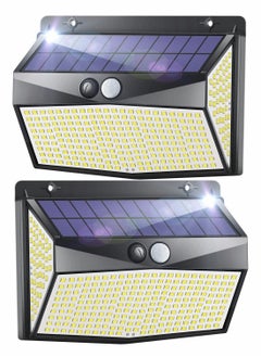 SYOSI Solar Security Light, Body Sensing Wall Light, Outdoor Sensor Motion IP65 Waterproof 318 LED/3 Lighting Modes Wide Angle Solar Wall Light for Outdoor, Yard, Garage, Fence 2 [Energy Class A+++]  - Image 1