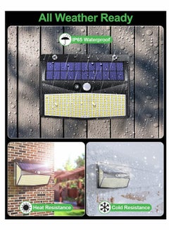 SYOSI Solar Security Light, Body Sensing Wall Light, Outdoor Sensor Motion IP65 Waterproof 318 LED/3 Lighting Modes Wide Angle Solar Wall Light for Outdoor, Yard, Garage, Fence 2 [Energy Class A+++]  - Image 3