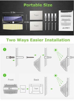 SYOSI Solar Security Light, Body Sensing Wall Light, Outdoor Sensor Motion IP65 Waterproof 318 LED/3 Lighting Modes Wide Angle Solar Wall Light for Outdoor, Yard, Garage, Fence 2 [Energy Class A+++]  - Image 5