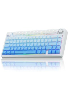 AULA AULA F75 Pro Gasket Mounted Wireless Gaming Mechanical Keyboard RGB Customized 75% Layout Side engraving PBT Keycaps, Blue color, Star Vector Axis  - Image 1