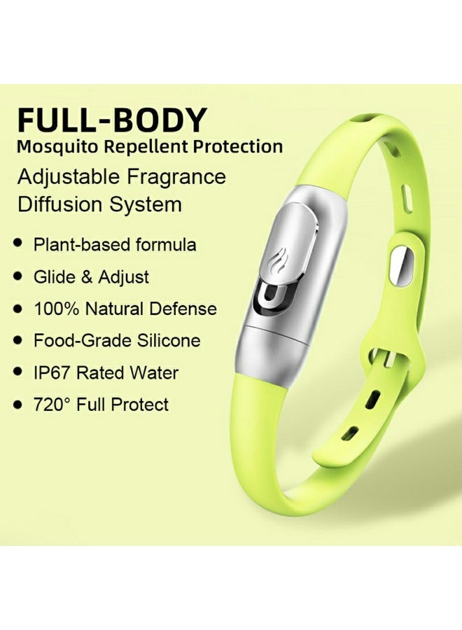 Adjustable Natural Mosquito Repellent Bracelet with Refill Sticks. Essential Oil Wristband for Safe Insect Protection for Kids and Adults - Image 3
