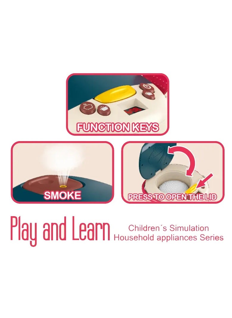 Kids Kitchen Playset, Cooking Pot with Tools and Food, Realistic Cooking Simulation with Sound and Light Effects, Designed with Child-Safe Materials, Attractive Colors and Perfectly Sized Tools for Little Hands, Designed with Child-Safe Materials, Perfect Addition to Any Playroom or Birthday Gift