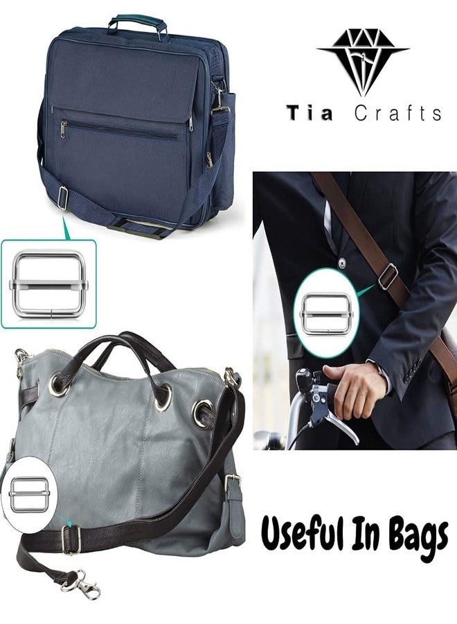 Tia Crafts مشبك منزلق معدني ثلاثي الانزلاق مستطيل الشكل قابل للتعديل لأحزمة الحقائب، والربطات، والأحزمة، وحقائب اليد، وسلاسل أحزمة الكلاب، وأحزمة التثبيت، وأفضل ملحقات الأعمال اليدوية (لحزام بعرض 1 بوصة، 50 قطعة) - Image 4