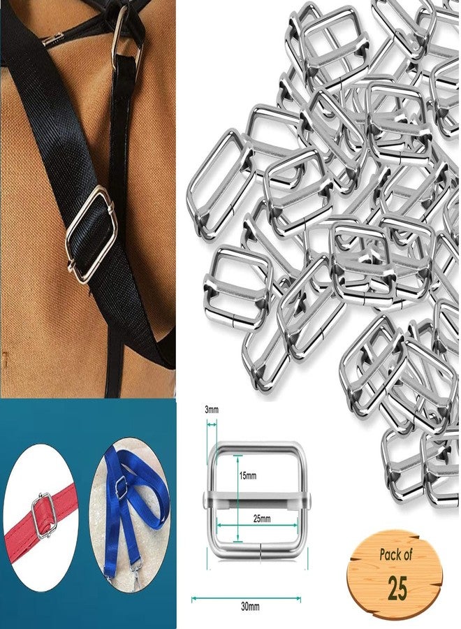 Tia Crafts مشبك منزلق معدني ثلاثي الانزلاق مستطيل الشكل قابل للتعديل لأحزمة الحقائب، والربطات، والأحزمة، وحقائب اليد، وسلاسل أحزمة الكلاب، وأحزمة التثبيت، وأفضل ملحقات الأعمال اليدوية (لحزام بعرض 1 بوصة، 50 قطعة) - Image 5