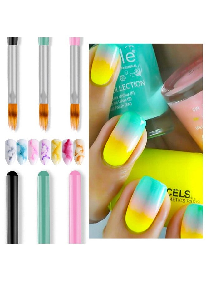 DANNEASY 6Pcs Ombre Nail Brush Set UV Gel Nail Gradient Brush Nail Art Pens Acrylic Nail Art Brush Manicure DIY&Salon Tools - Image 3
