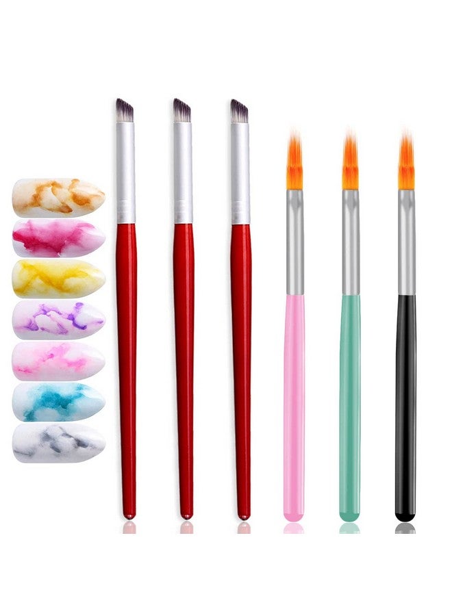 DANNEASY 6Pcs Ombre Nail Brush Set UV Gel Nail Gradient Brush Nail Art Pens Acrylic Nail Art Brush Manicure DIY&Salon Tools - Image 1