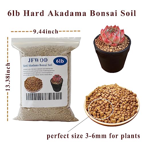 JFWOD 6lb Hard Akadama Bonsai Soil 3-6mm Small Grain for Cactus, Succulents, Bonsai Plants Soil Amendment, Prevent Over Water, Provides Optimal Water Retention, Fast Drainage - Image 2