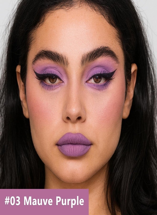 Jutqut Matte Liquid Eyeshadow, Long-Lasting Waterproof Liquid Eye shadow, High-pigment Buildable & Blendable Cream Eye Makeup, 03 Mauve Purple - Image 2