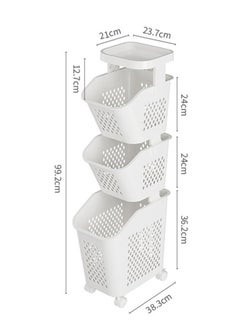 NKX Modern 3 Layer Storage Organizer with Wheels And Storage Table  - Image 3