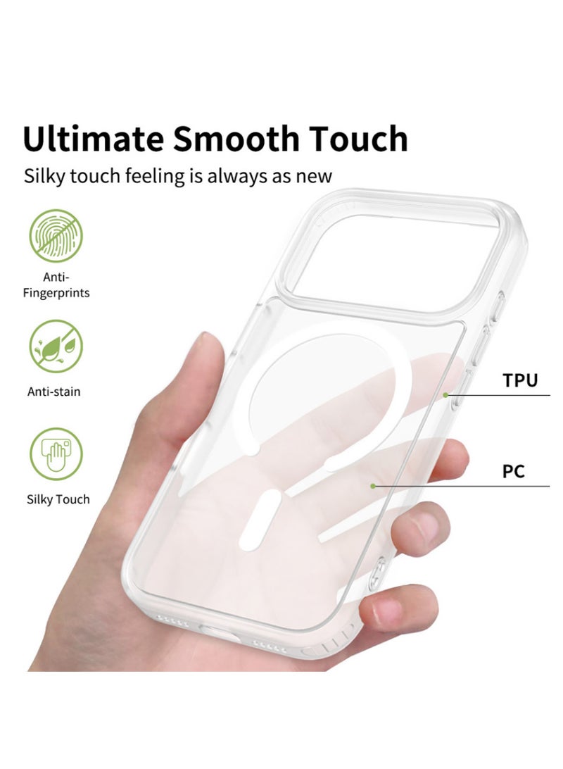X-level iPhone 17 Pro MagSafe Case Magnetic Back Cover,【 Shockproof Protection】Translucent Matte Back, Slim Phone Cover with Strong Magnet for Apple 17 Pro -2025 (White) - Image 5