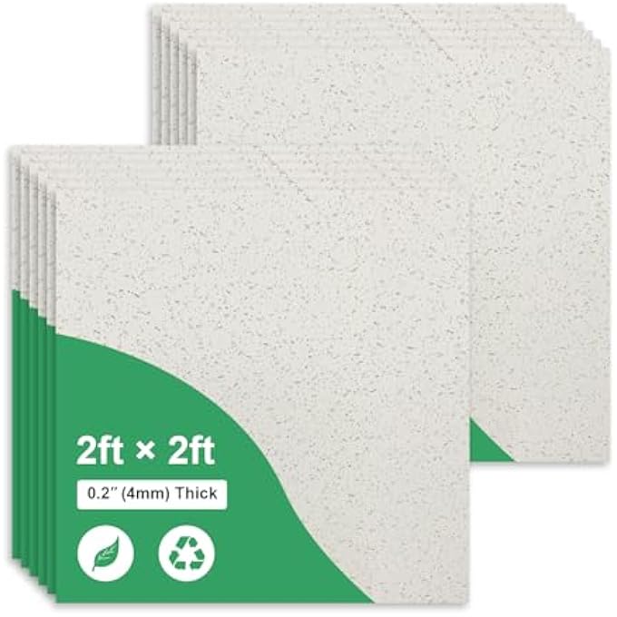 2FT X 2FT PRINTED PRO CEILING TILES - PVC CEILING PANEL 24 X 24IN  WATERPROOF, WASHABLE AND FIRE-RATED - HIGH-GRADE PVC TO PREVENT BREAKAGE-PACKAGE OF 12 TILES - Image 2