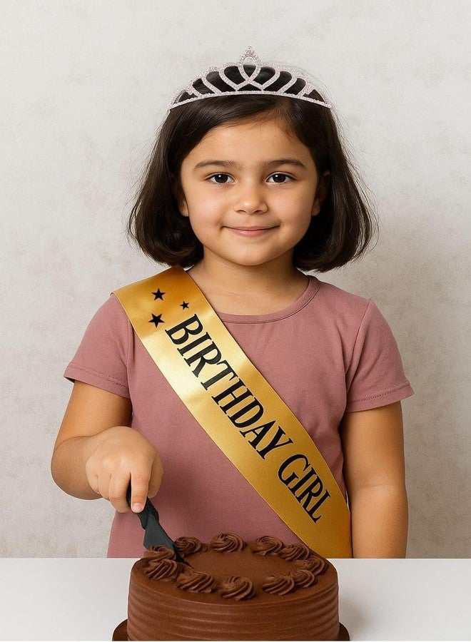 WISHIFY Birthday Sash & Rhinestone Tiara Crown Set for Women & Girls | Satin Birthday Girl Sash with Crown | Party & Photoshoot Accessory - Image 4