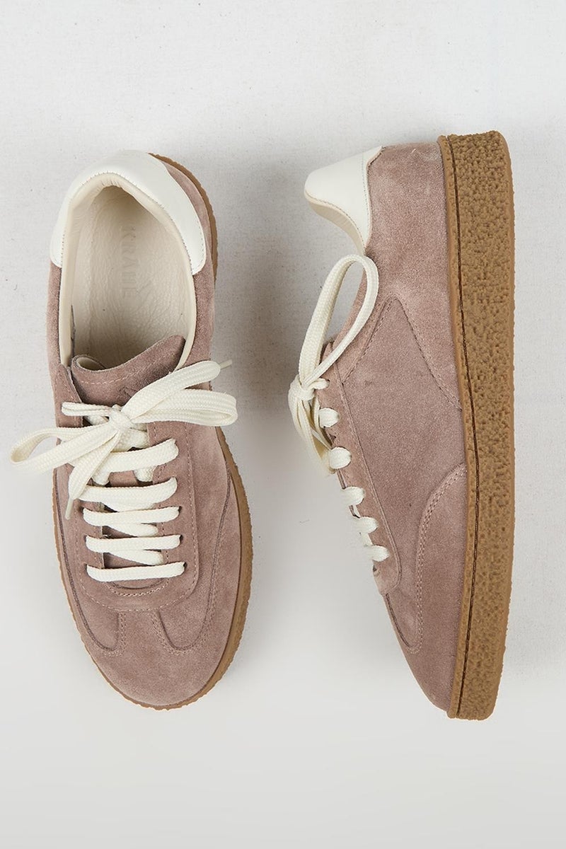 Krahe Palminteri 2 Men's Genuine Leather Lace-up Sneakers in Mink and Ecru. - Image 1