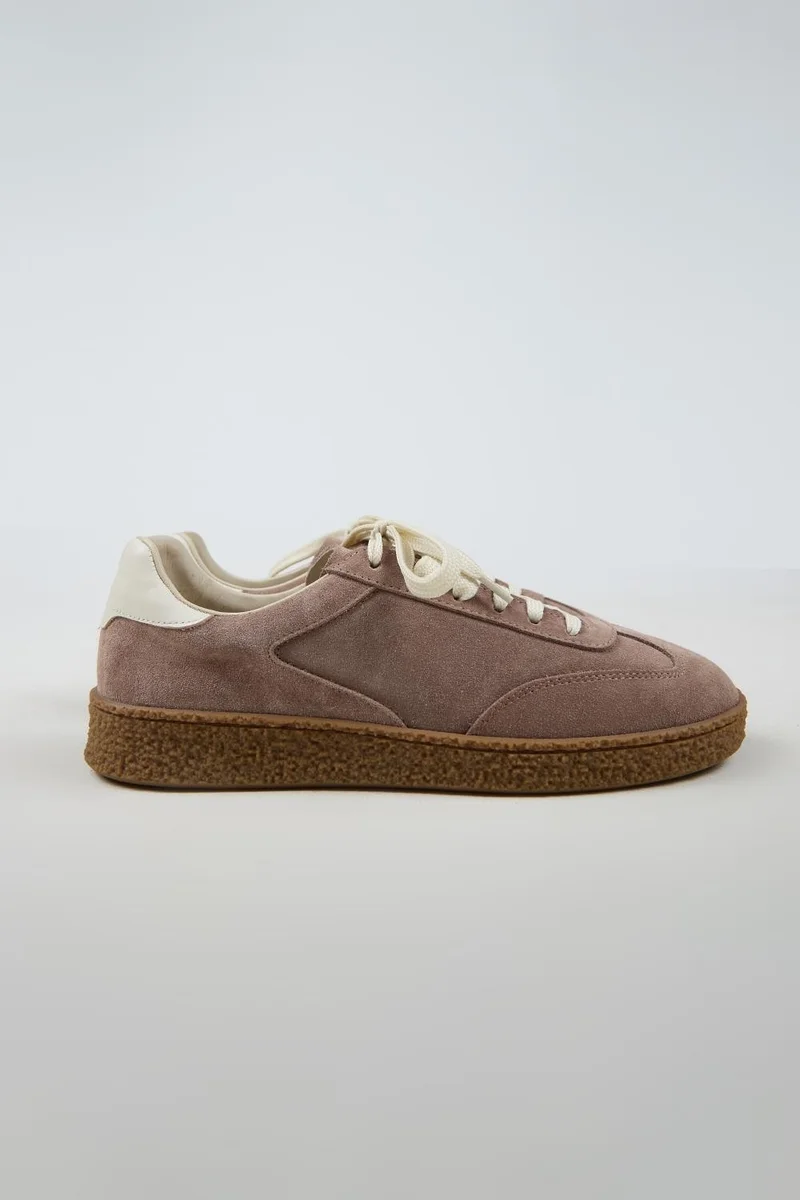 Krahe Krahe Palminteri 2 Men's Genuine Leather Lace-up Sneakers in Mink and Ecru.