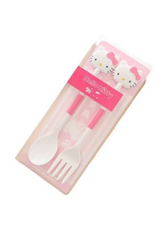 Hello Kitty Hello Kitty Cartoon Portable Children's Tableware Fork And Spoon Set  - Image 1