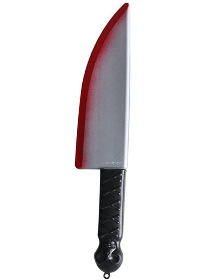 HI-FINE Halloween Simulation Bloody Sharp Knife Plastic Chopper Prop Toy，made of plastic and is completely harmless for Fancy Dress Costumes Accessory - Image 1