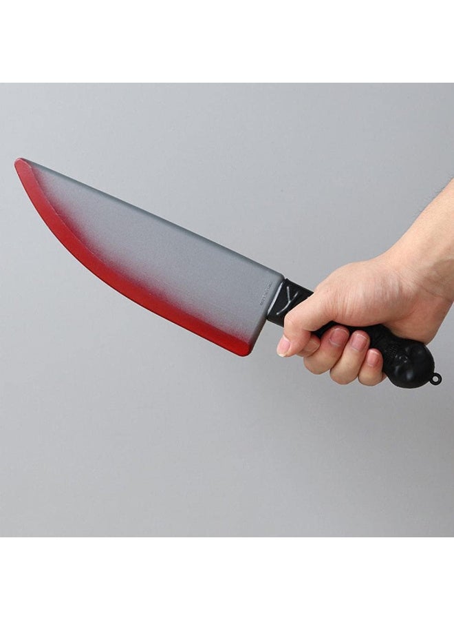 HI-FINE Halloween Simulation Bloody Sharp Knife Plastic Chopper Prop Toy，made of plastic and is completely harmless for Fancy Dress Costumes Accessory - Image 2