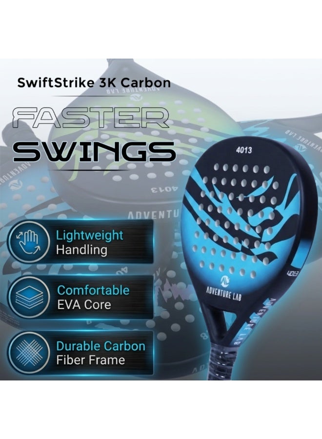Adventure Lab Carbon Fiber Padel Racquet with EVA Memory Foam Core & Grit Face | Lightweight Professional Paddle Tennis Racket for Men & Women | Includes Carry Bag | High Control & Power Performance - Image 3