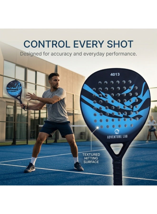 Adventure Lab Carbon Fiber Padel Racquet with EVA Memory Foam Core & Grit Face | Lightweight Professional Paddle Tennis Racket for Men & Women | Includes Carry Bag | High Control & Power Performance - Image 4
