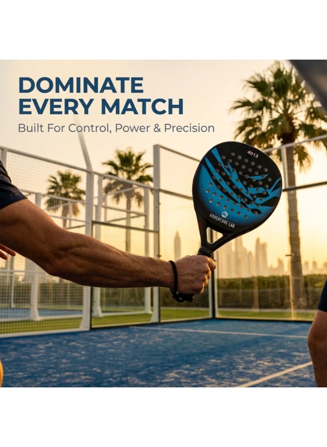 Adventure Lab Carbon Fiber Padel Racquet with EVA Memory Foam Core & Grit Face | Lightweight Professional Paddle Tennis Racket for Men & Women | Includes Carry Bag | High Control & Power Performance - Image 2