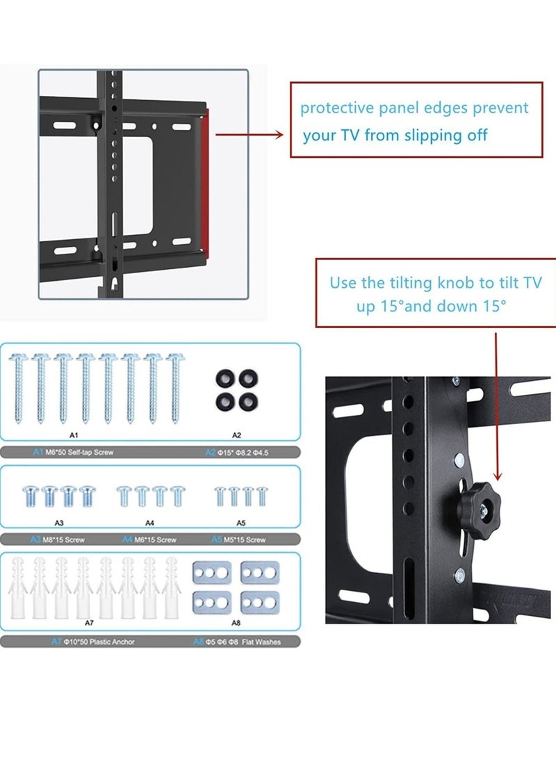 ELTRAZONE 26" - 75" Fixed TV Wall Mount Bracket Universal Tilt TV Heavy Duty Wall Mount Adjustable TV Stand for LED LCD OLED Plasma TV with Super Strong 50kg Weight Capacity VESA up to 700 x 400 - Image 4