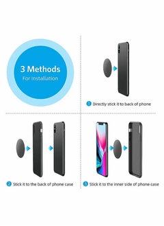 Generic Universal Metal Plate Replacement Magnet Plate Car Kit for Magnetic Car Phone Metal Plate 6 Rectangle and 6 Round  - Image 3