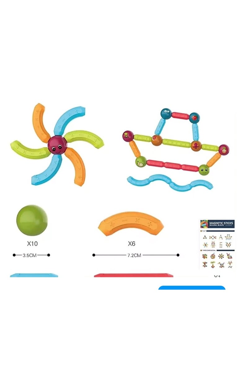 MAGNETIC STICKS Building Blocks - 38 PCS STEM Educational Toy for Kids I Magnetic Construction Learning Toy I Fun Creative Set for Boys  Girls Age 3+ - Image 4