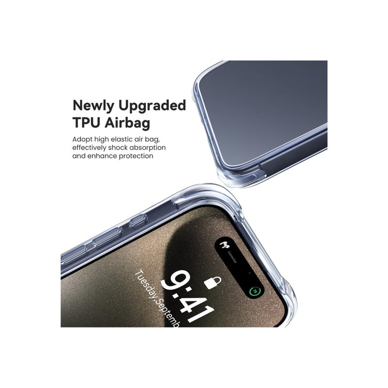 Barakah Clear Protective Case for iPhone 15 Pro, (Not Yellowing) Transparent Cover See-Through Protective Shell TPU Clear Protective Case Minimalist Transparent Case Minimalist Cover for iPhone 15 Pro 2023 - Image 4