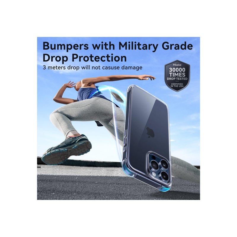 Barakah Clear Protective Case for iPhone 15 Pro, (Not Yellowing) Transparent Cover See-Through Protective Shell TPU Clear Protective Case Minimalist Transparent Case Minimalist Cover for iPhone 15 Pro 2023 - Image 3