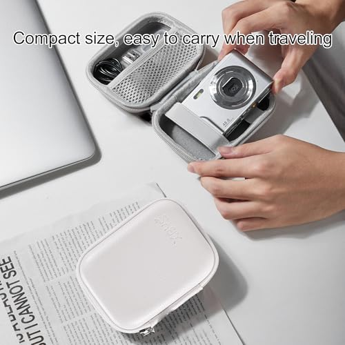 Veki Digital Camera Case Compatible With KODAK PIXPRO FZ45 FZ55/ for CAMKORY DC403 FHD 1080P Digital Point and Shoot Vlogging/SD Card, Travel Carry Cases Bag (White) - Image 4